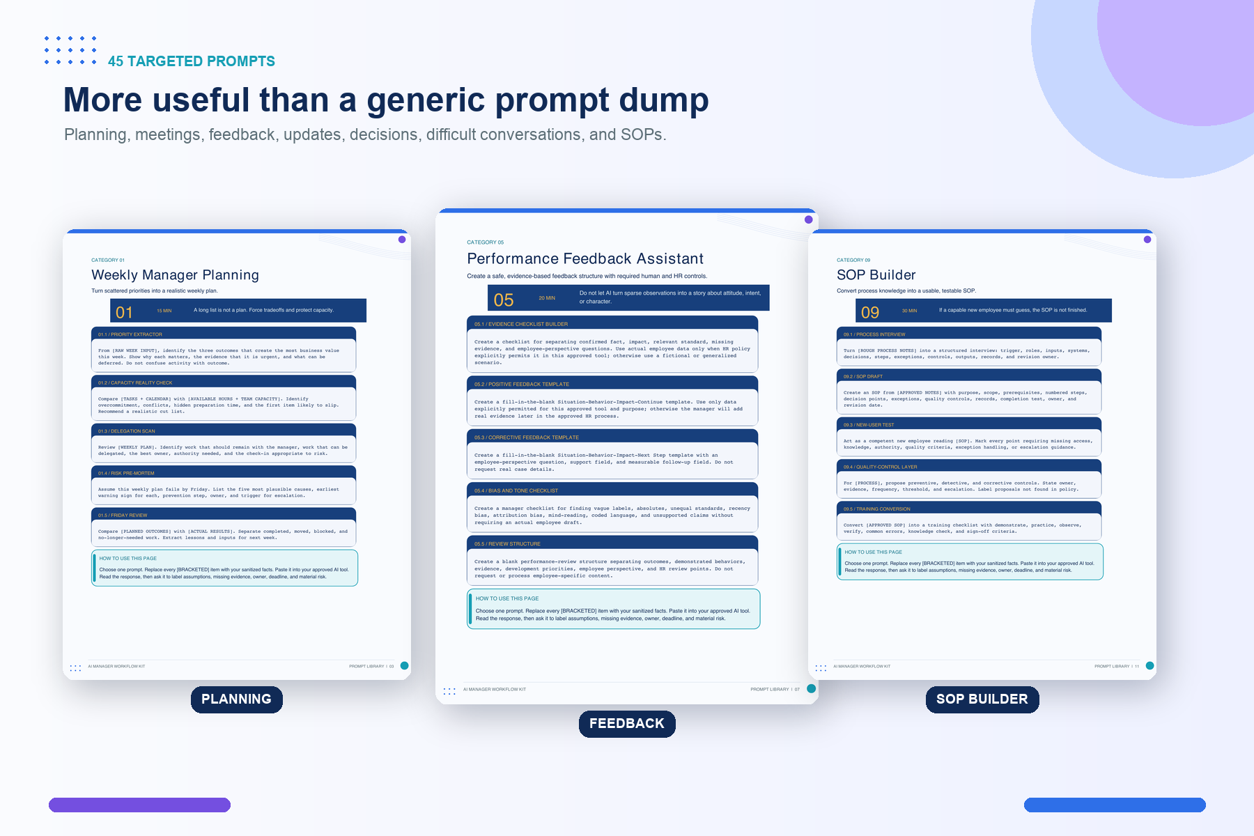 More useful than a generic prompt dump